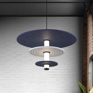 Viokef LED obesna svetilka Azul, višina 31 cm, modra/siva/črna, filc, Siva, Dnevna soba / jedilnica, Plastika
