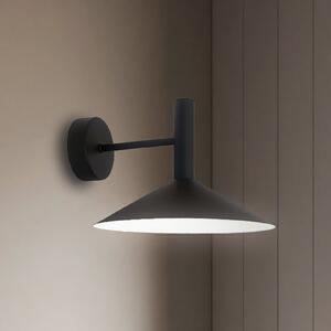 Viokef LED stenska svetilka Marsi, črna, Ø 25 cm, kovina, Črna, Dnevna soba / jedilnica, Kovina