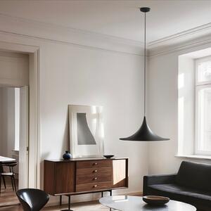 Linea Light Visoka svetilka Morgana, črna/nikelj, kovina, Ø 48 cm, E27, zatemnjen, Črna, Dnevna soba / jedilnica, Aluminij, Sodobni