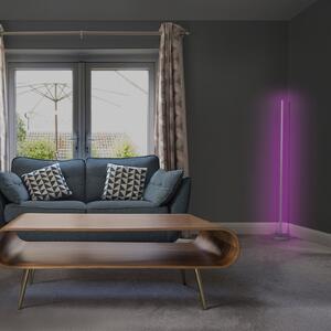 OSRAM SMART+ WiFi stoječa svetilka CORNER MAGIC srebrna 140 cm RGB, Kovinska, Dnevna soba / jedilnica, Aluminij, Sodobni