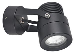 LCD Zunanji stenski reflektor 5119, črn, Ø 7 cm, kovina, IP54, GU10, zatemnjen, Črna, Kovina, Sodobni, Stenski reflektor