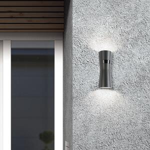 LCD LED senzorna zunanja stenska svetilka 5135, grafit, kovina, 26 cm, IP65, Črna, Kovina, Sodobni