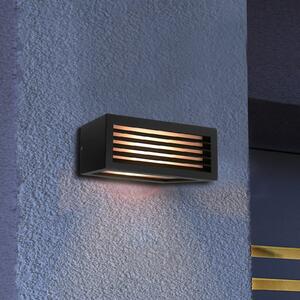 Deko-Light Zunanja stenska svetilka Rilongo, zatemnjena, navzgor/navzdol, aluminij, temno, zatemnjen, Črna, Aluminij, Sodobni, Stenska vtičnica zgoraj / spodaj