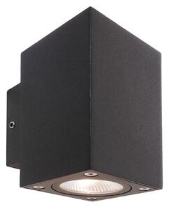 Deko-Light LED zunanja stenska svetilka Cubodo Double Mini, aluminij, temno siva, Črna, Aluminij, Sodobni