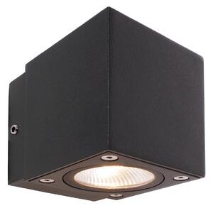 Deko-Light LED zunanja stenska svetilka Cubodo Single Mini, aluminij, temno siva, Črna, Aluminij, Sodobni