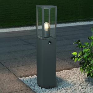 Trio Lighting Senzorska ulična svetilka GARONNE, antracitna, višina 80 cm, kovina IP44, zatemnjen, Črna, Aluminij, Sodobni