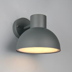 Trio Lighting Zunanja stenska svetilka ELBE, antracit, Ø 20 cm, kovina, IP44, zatemnjen, Črna, Aluminij, Okrogla stena