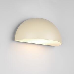 Trio Lighting Zunanja stenska svetilka MAAS, krem, širina 27 cm, kovina, IP44, zatemnjen, Bež, Aluminij, Stenska vtičnica spodaj