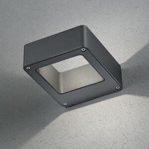 Trio Lighting LED zunanja stenska svetilka RENO, antracit, širina 12 cm, kovina IP54, Črna, Aluminij, Sodobni