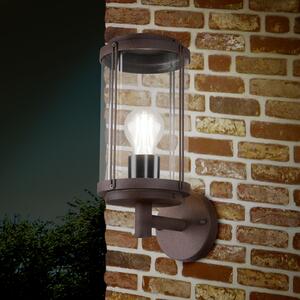 Trio Lighting Zunanja stenska svetilka TANARO, barva rja, višina 33 cm, kovina IP44, zatemnjen, Rjava / rjasta, Aluminij, Sodobni, Okrogla stena