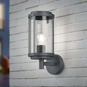 Trio Lighting Zunanja stenska svetilka TANARO, antracit, višina 33 cm, kovina, IP44, zatemnjen, Črna, Aluminij, Sodobni, Okrogla stena