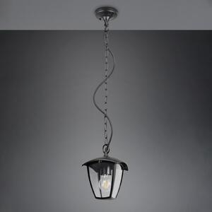 Trio Lighting Zunanja obesna svetilka VENTA, črna, 17 x cm, kovina, IP44, zatemnjen, Črna, Aluminij, Svetilka