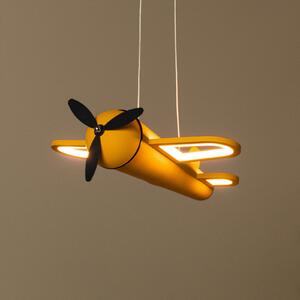 Lucide LED obesna svetilka za otroško sobo Fokker, rumena Dolžina 46 cm Kovina, Rumena, Otroška soba, Kovina