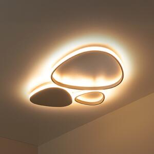 Lucide LED stropna svetilka Samling, dolžina 62 cm, siva, kovina, zatemnjen, Bež, Dnevna soba / jedilnica, Kovina, Sodobni