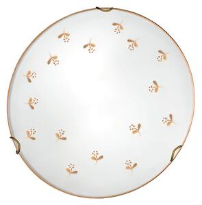 Austrolux KOLARZ Stenska svetilka Nonna, Ø 30 cm, cvet zlata barva, steklo, zatemnjen, Bela, Dnevna soba / jedilnica, Steklo, Podeželska hiša / Rustikalna