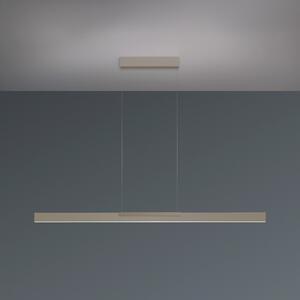 BOPP Bopp LED viseča svetilka Nano 2.0, dolžina 140 cm, siva, kovina, zatemnjen, Bež, Dnevna soba / jedilnica, Aluminij, Sodobni