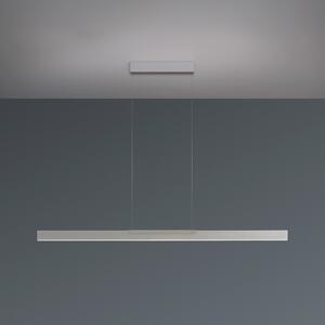 BOPP Bopp LED viseča svetilka Nano 2.0, dolžina 140 cm, aluminijasta barva, zatemnjen, Kovinska, Dnevna soba / jedilnica, Aluminij, Sodobni