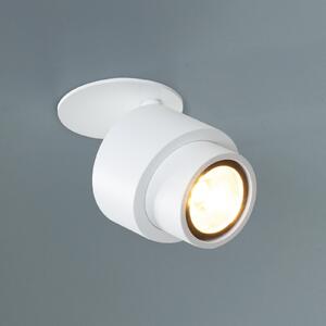 Escale Vgradni LED-spot BRUSH, bel, Ø 7 cm, kovina, z možnostjo zatemnitve, 2.700 K, zatemnjen, Bela, Dnevna soba / jedilnica, Aluminij, Sodobni, Vgreznjeni strop
