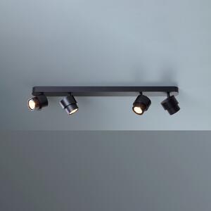 Escale LED-Spot BRUSH, črn, 70 cm, 4-flg., kovina, dim, 2.700 K, zatemnjen, Črna, Dnevna soba / jedilnica, Aluminij, Sodobni