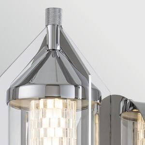 Quintiesse LED stenska svetilka ESPADA, kromirana, Ø 16 cm, kovina IP44, zatemnjen, Kovinska, Kopalnica, Aluminij, Sodobni