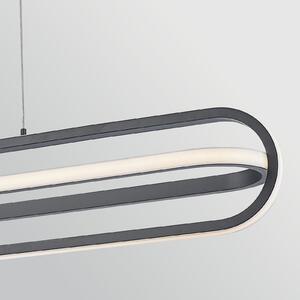 Quintiesse LED viseča svetilka DENMARK, črna mat, dolžina 107 cm, kovina, zatemnjen, Črna, Dnevna soba / jedilnica, Aluminij, Sodobni