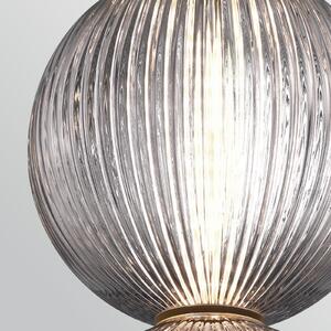 Quintiesse LED viseča svetilka PALMAS, zlata/dimno siva, Ø 15 cm, 2-svetilna, steklo, zatemnjen, Zlata / medeninasta, Dnevna soba / jedilnica, Kovina, Sodobni, Globus