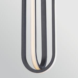 Quintiesse LED viseča svetilka DENMARK, črna mat, Ø 21 cm, kovina, zatemnjen, Črna, Dnevna soba / jedilnica, Aluminij, Sodobni