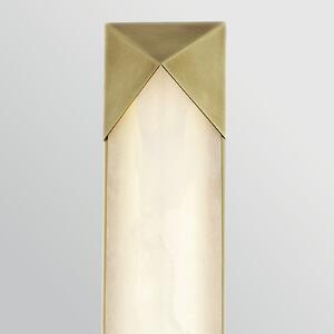 Quintiesse LED stenska svetilka CAESAR, starinski medenina, višina 64 cm kovina/alabaster, zatemnjen, Bronasta / starinska medenina, Dnevna soba / jedilnica, Kovina, Sodobni