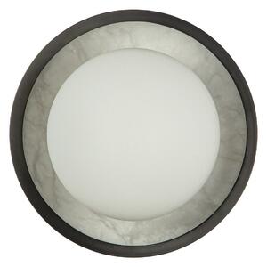 Quintiesse LED stenska svetilka ALONSO, bronasta, Ø 22 cm, kovina/steklo/alabaster, zatemnjen, Bronasta / starinska medenina, Dnevna soba / jedilnica, Kovina