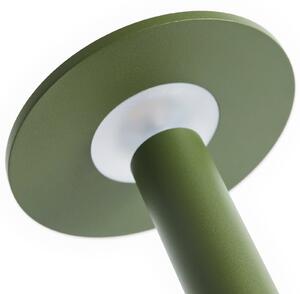 HAY LED-akumulatorska namizna svetilka HOST PORTABLE, olivno zelena, 22 cm, IP44, zatemnjen, Zelena, Dnevna soba / jedilnica, Aluminij, Sodobni