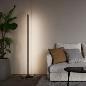 Wever & Ducré Lighting WEVER DUCRÉ LED-stoječa svetilka Finlin črna 2.700 K dimmer, zatemnjen, Črna, Dnevna soba / jedilnica, Aluminij, Sodobni