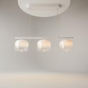 Maytoni LED viseča svetilka Spirito, 3-žarnica, bela, steklo, dim, zatemnjen, Bela, Dnevna soba / jedilnica, Kovina, Sodobni