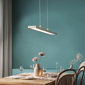 FISCHER & HONSEL LED viseča svetilka Marlo, pesek, dolžina 90 cm, CCT, dotikni dimmer, zatemnjen, Bež, Dnevna soba / jedilnica, Kovina, Sodobni
