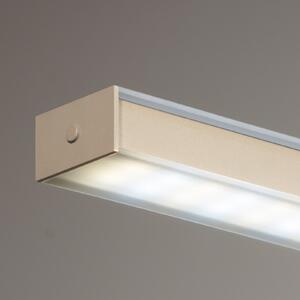 FISCHER & HONSEL LED viseča svetilka Valeno, pesek, dolžina 115 cm, CCT, dotik dimmer, zatemnjen, Bež, Dnevna soba / jedilnica, Kovina, Sodobni