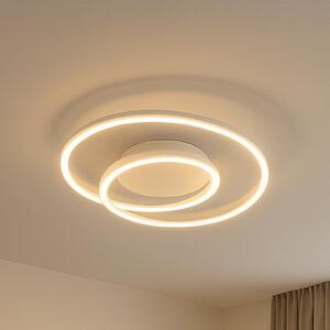 FISCHER & HONSEL LED stropna svetilka HOLY, pesek, Ø 49 cm, daljinski upravljalnik, CCT, dim, zatemnjen, Bež, Dnevna soba / jedilnica, Kovina, Sodobni