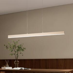 FISCHER & HONSEL LED viseča svetilka Silvano, pesek, dolžina 115 cm, CCT, dotikni dimmer, zatemnjen, Bež, Dnevna soba / jedilnica, Kovina, Sodobni