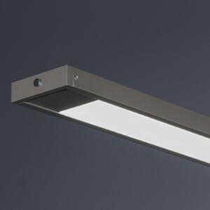 FISCHER & HONSEL LED viseča svetilka Marlo, siva, dolžina 120 cm, CCT, dotikni dimmer, zatemnjen, Rjava / rjasta, Dnevna soba / jedilnica, Kovina, Sodobni