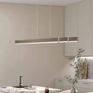 FISCHER & HONSEL LED viseča svetilka Vayana, siva, dolžina 189 cm, CCT Touchdimmer, zatemnjen, Rjava / rjasta, Dnevna soba / jedilnica, Kovina, Sodobni
