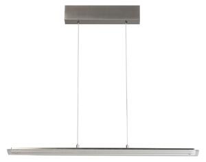 FISCHER & HONSEL LED viseča svetilka Torvi, nikelj, dolžina 88 cm, CCT, dotik dimmer, zatemnjen, Kovinska, Dnevna soba / jedilnica, Kovina, Sodobni