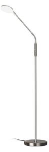 FISCHER & HONSEL LED stoječa svetilka Sorento nikl, višina 138 cm, CCT, dotikni dimmer, zatemnjen, Kovinska, Dnevna soba / jedilnica, Kovina, Sodobni