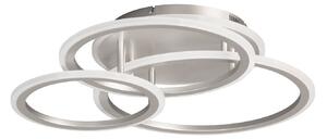 FISCHER & HONSEL LED stropna svetilka GELDER, nikelj, 60x51 cm, daljinski upravljalnik RGBW, zatemnjen, Kovinska, Dnevna soba / jedilnica, Kovina, Sodobni