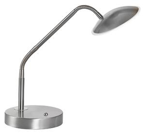 FISCHER & HONSEL LED namizna svetilka Tallri, nikelj, višina 60 cm, CCT Touchdimmer, zatemnjen, Kovinska, Dnevna soba / jedilnica, Kovina, Sodobni