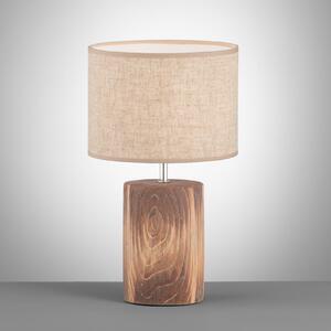 FISCHER & HONSEL Namizna svetilka Malik, peščene barve, platno, višina 43 cm E27, Bež, Dnevna soba / jedilnica, Tkanine / tekstil