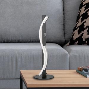 FISCHER & HONSEL LED namizna svetilka BRIDGE, črna, višina 41 cm, kovina, dimmer, zatemnjen, Črna, Dnevna soba / jedilnica, Kovina, Sodobni