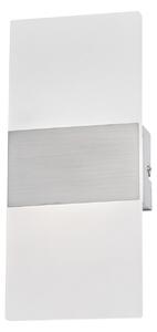FISCHER & HONSEL LED stenska svetilka FODER, nikljeva barva, višina 27 cm, stikalo, Kovinska, Dnevna soba / jedilnica, Kovina, Sodobni