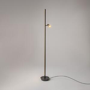 Maytoni LED-stoječa svetilka Thin, črna, aluminij, višina 155 cm, dim, zatemnjen, Črna, Dnevna soba / jedilnica, Aluminij, Sodobni