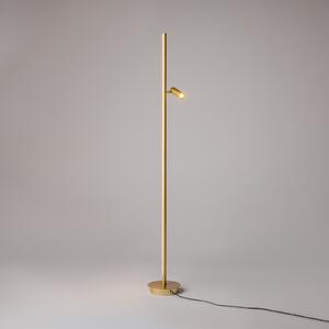 Maytoni LED-stoječa svetilka Thin, medenina, aluminij, višina 155 cm, dim, zatemnjen, Zlata / medeninasta, Dnevna soba / jedilnica, Aluminij, Sodobni