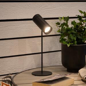 Konstsmide LED-akumulatorska namizna svetilka Multi, črna, višina 30 cm, IP54, zatemnjen, Črna, Dnevna soba / jedilnica, Aluminij, Sodobni