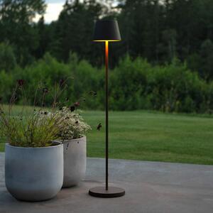 Konstsmide LED-akumulatorska stoječa svetilka Pomezia, črna, 124 cm, IP54, USB, zatemnjen, Črna, Dnevna soba / jedilnica, Aluminij, Sodobni