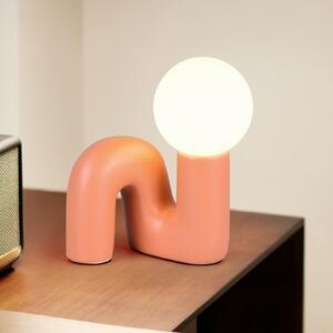 Reality Leuchten Namizna svetilka Quinn, oranžna, višina 22 cm, keramika/steklo, G9, Oranžna, Dnevna soba / jedilnica, Keramika, Mladostno bivanje